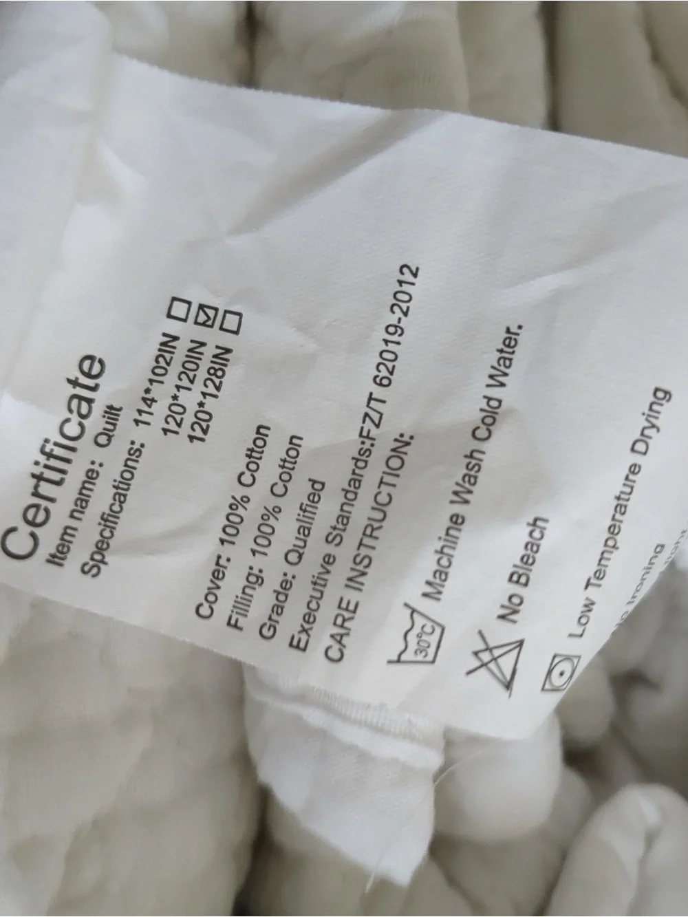 Cmfshape 100% Cotton Quilt Oversized King Size-White Bedspread 120